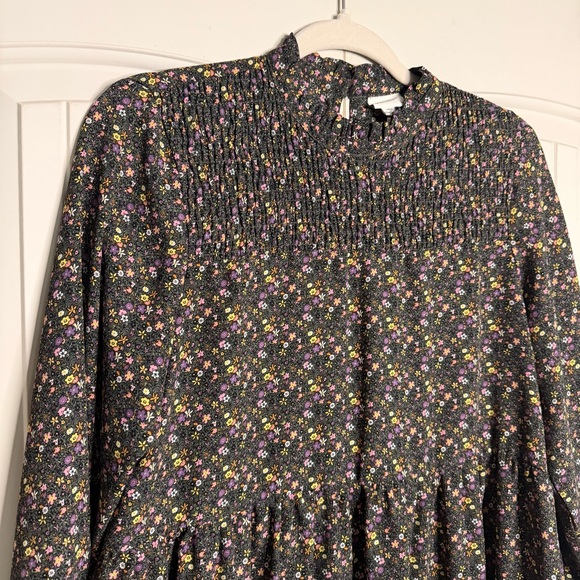 Jacqueline de Yong Floral Midi Dress - Black and Purple - Picture 3 of 12